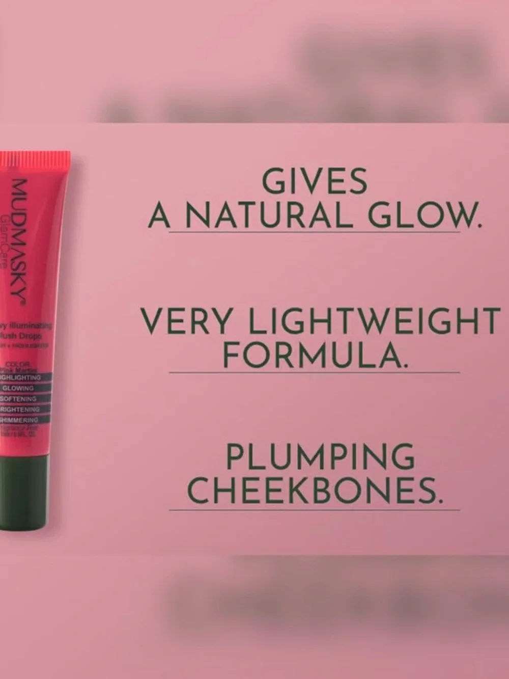 Mudmasky Glowy Illuminating Blush Drops in Pink Martini 15ml BRAND NEW